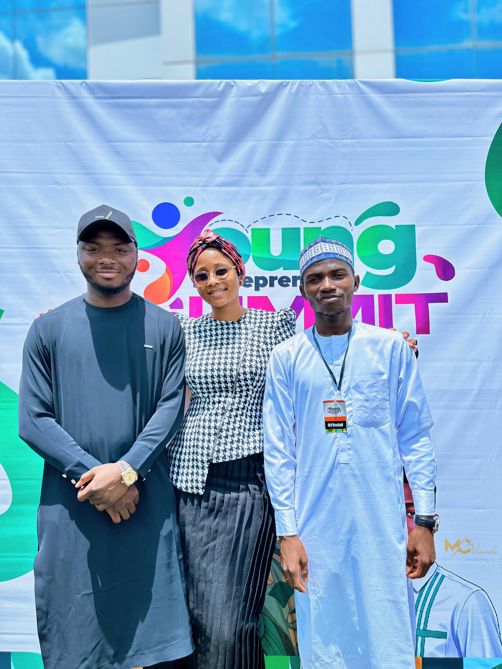 KYEN team at the Young Entrepreneurs Summit Kaduna 2025 backdrop